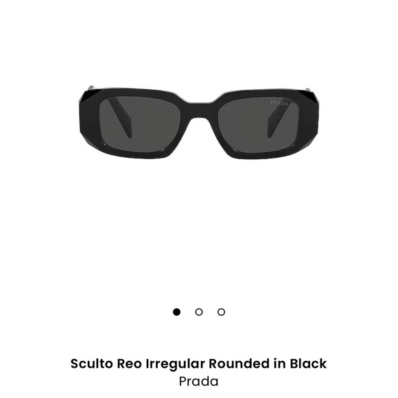 Prada Accessories - PRADA Black Sculto Reo Irregular Rounded Sunglasses